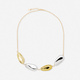 Bicolorfärgat halsband - assymetriskt, 58+5cm