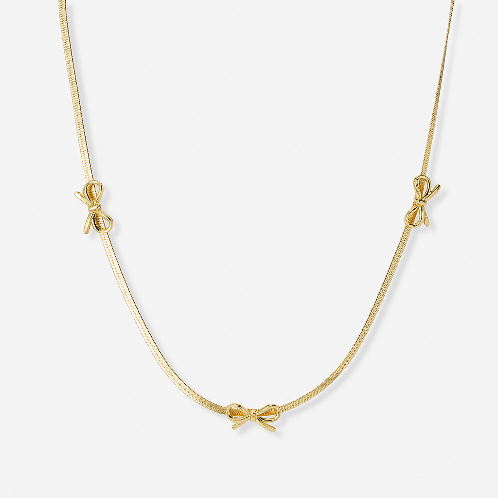Guldfärgat halsband, rosetter, 40+6cm