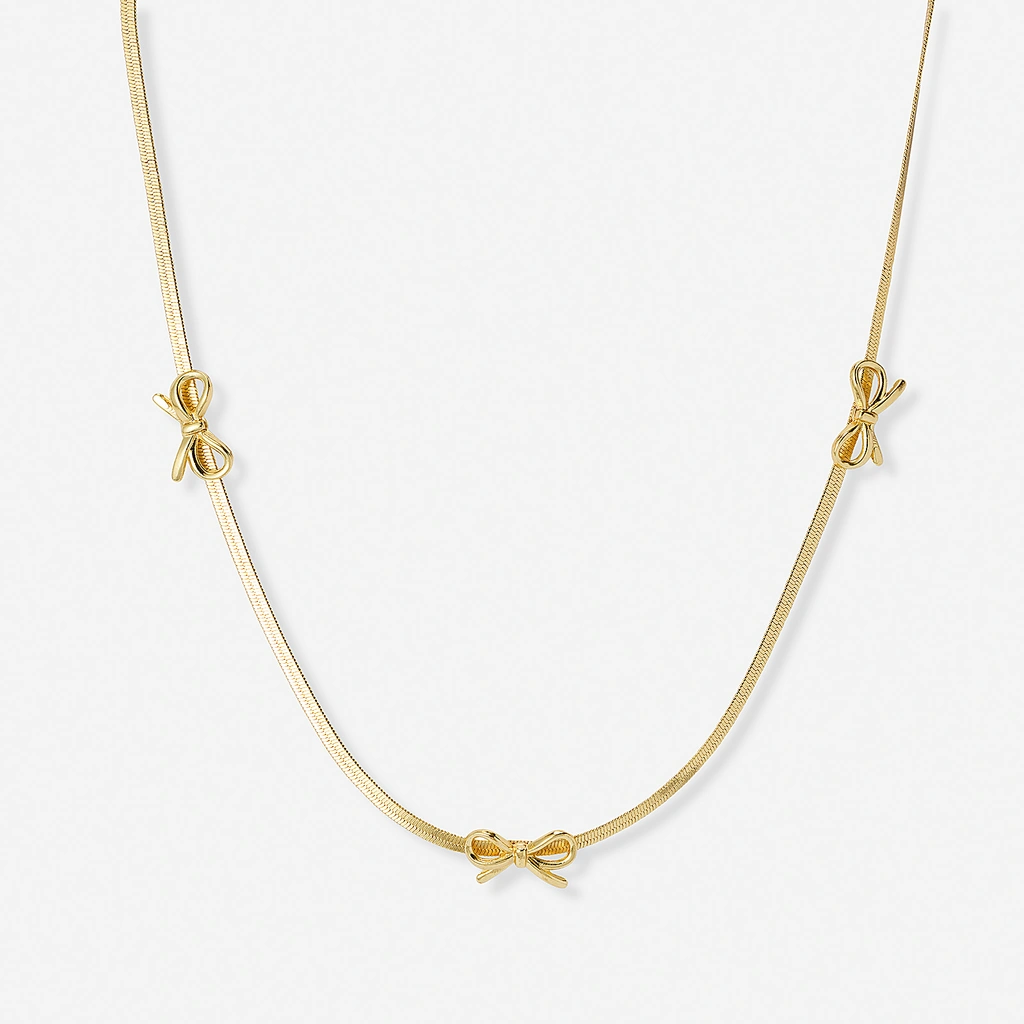 Guldfärgat halsband, rosetter, 40+6cm