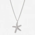 Silverfärgat halsband, sjöstjärna, 47+7cm