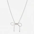 Silverfärgat halsband, ormkedja m rosett, 43+7cm