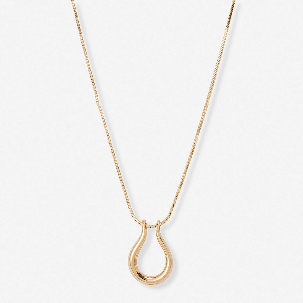 Guldfärgat halsband, bygel, 62+7cm