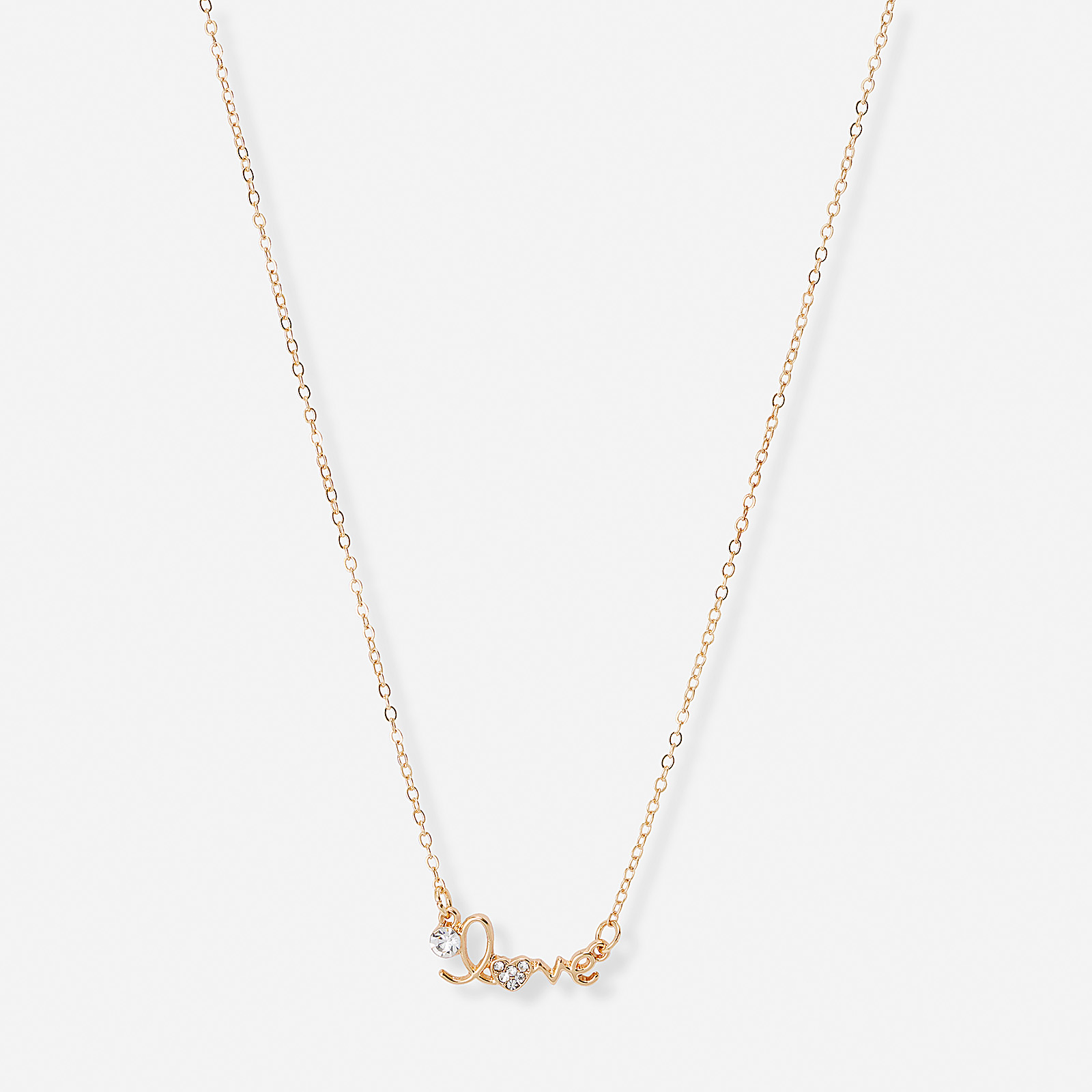 Guldfärgat halsband "LOVE" - 42+7cm