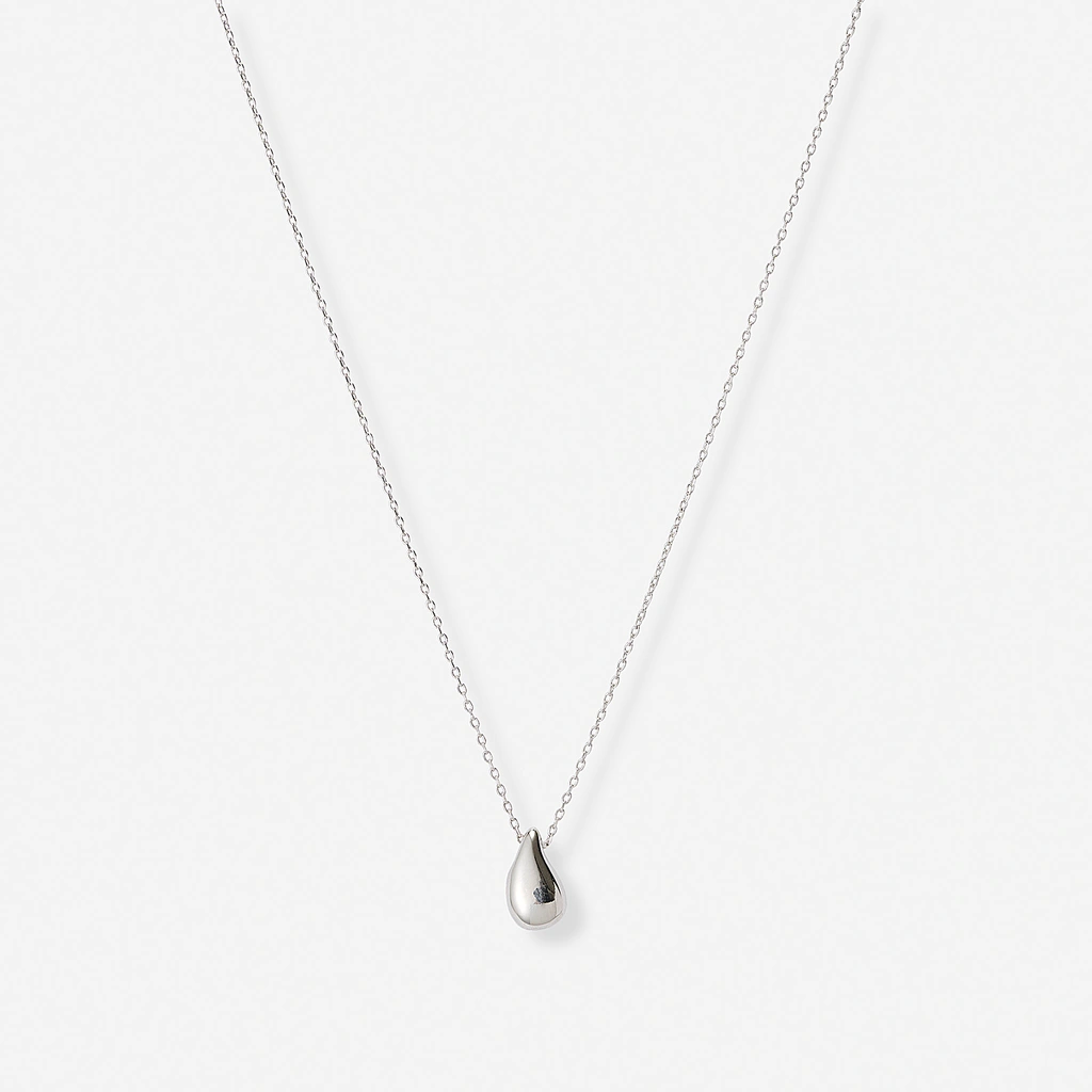 Silverfärgat halsband, droppe, 40+5cm