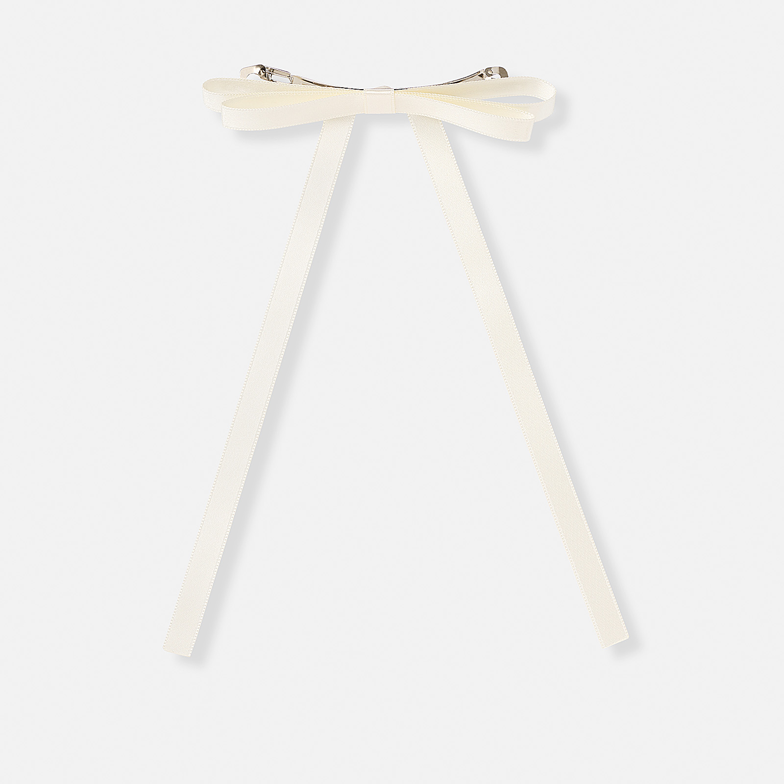 Hårklämma med vit tygrosett