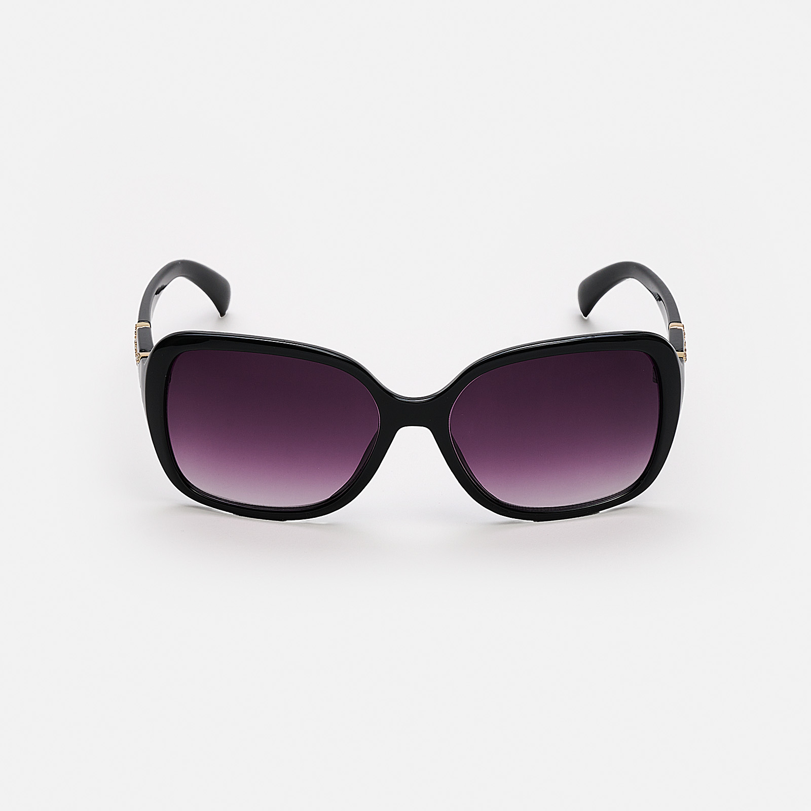 Solglasögon dam Square, lila glas & svarta bågar