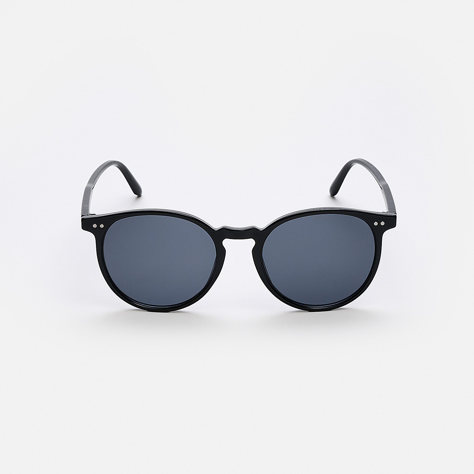 Solglasögon unisex Round, svarta bågar