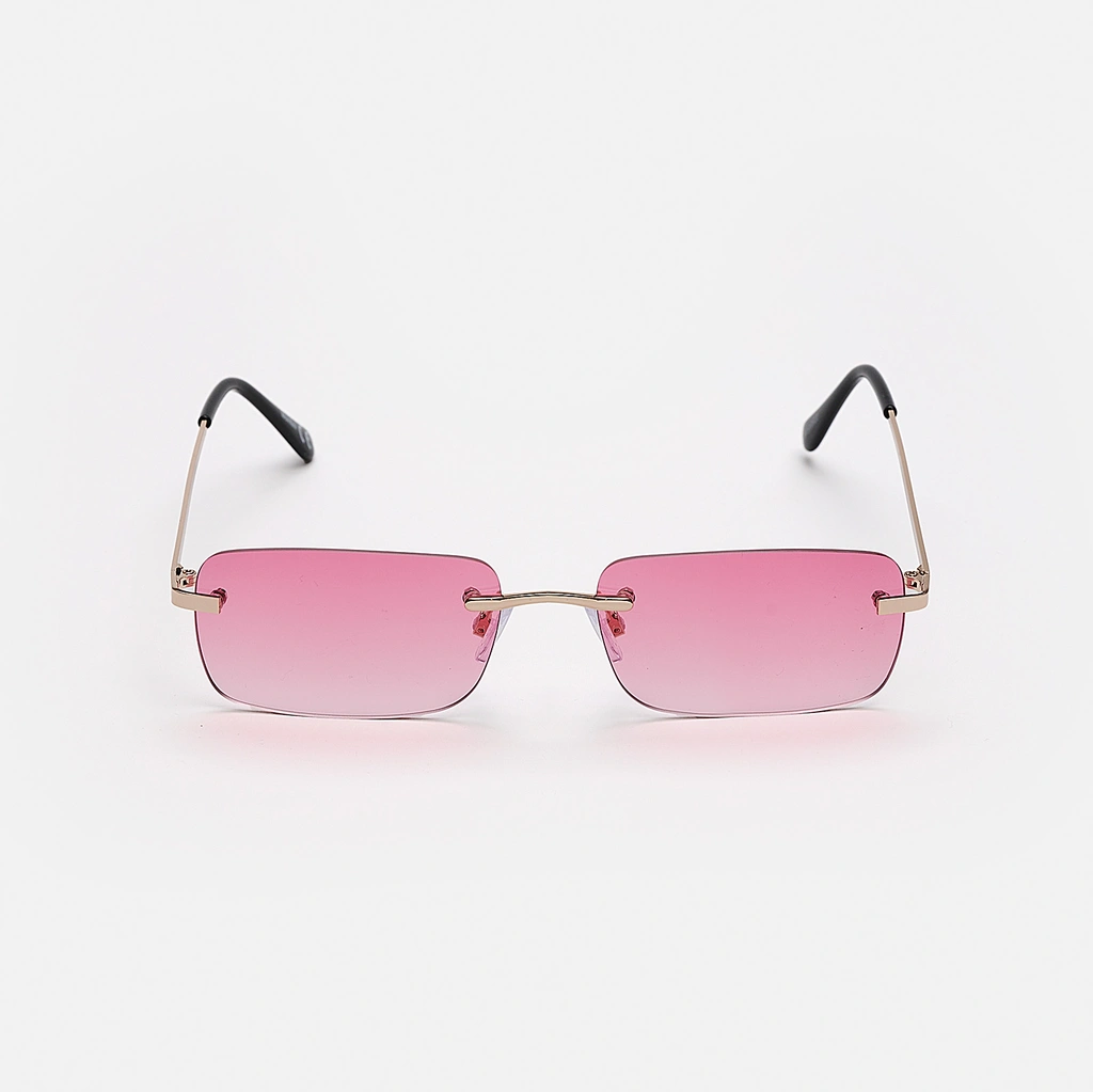 Solglasögon unisex Rectangle, rosa glas