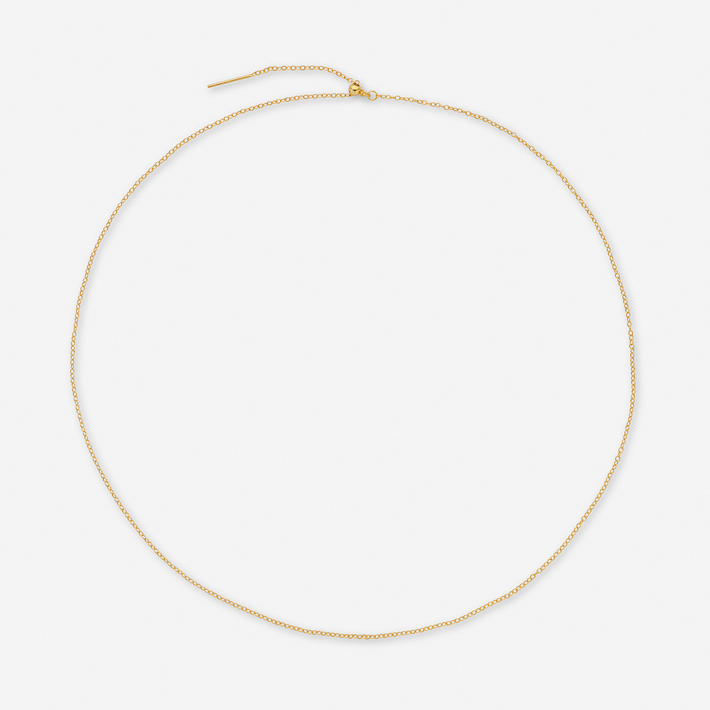 Guldpläterad silverkedja för berlocker - 45cm