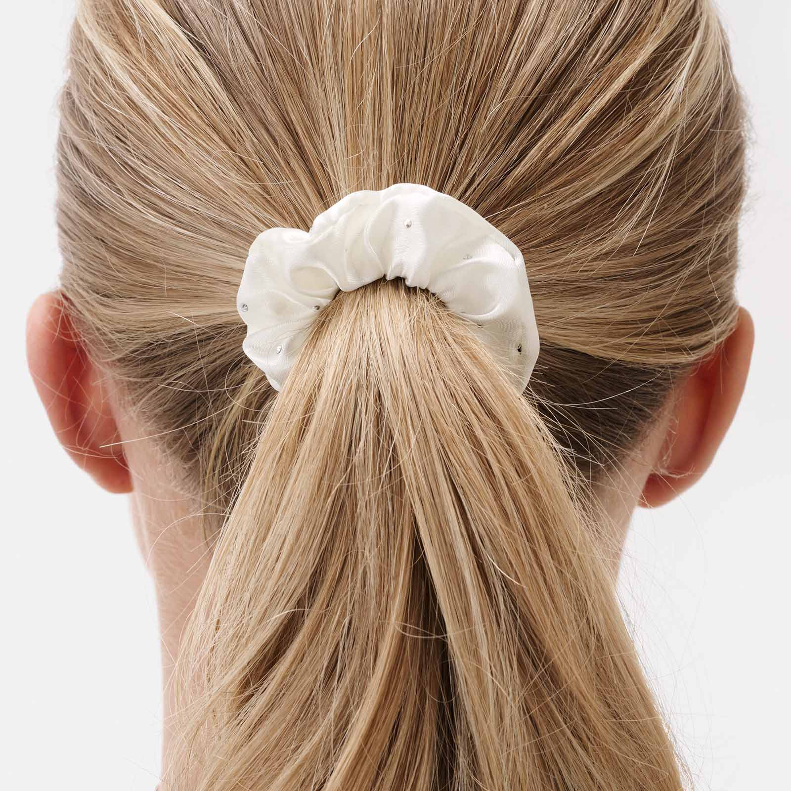 2-pack vita scrunchies med strass