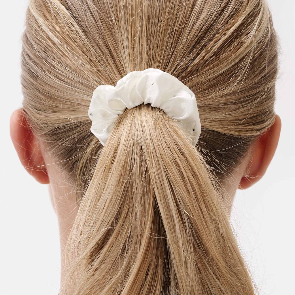 2-pack vita scrunchies med strass