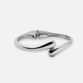 Silverfärgad bangle med rundad form - 60mm