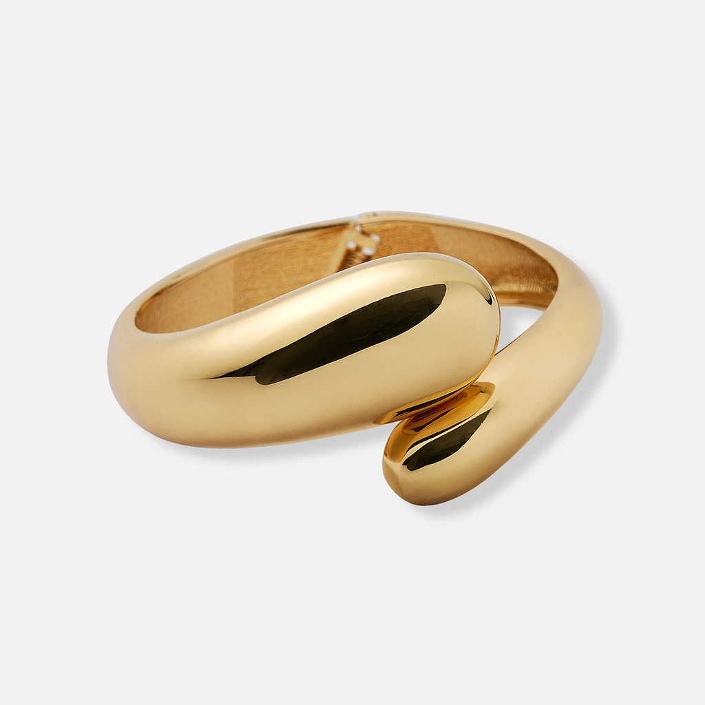 Chunky stilrent guldfärgat armband - bangle