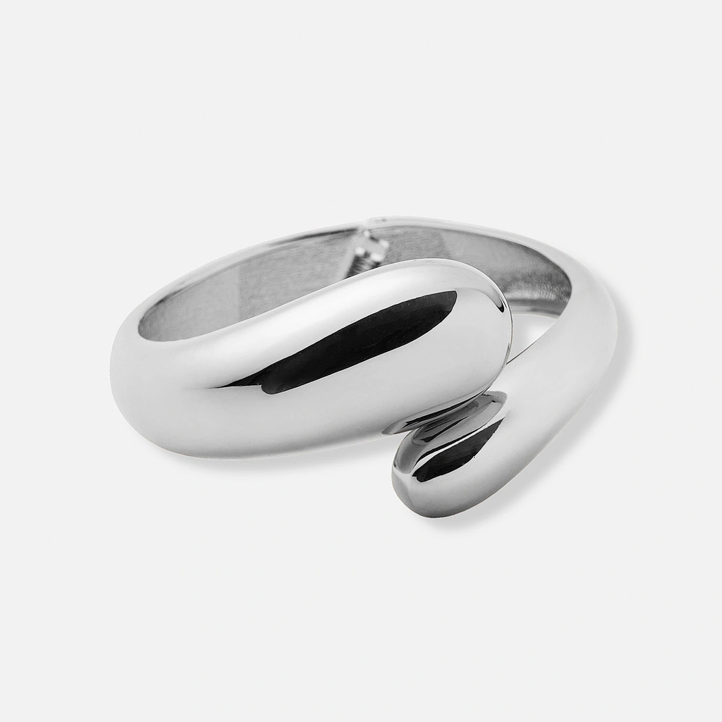 Chunky stilrent silverfärgat armband - bangle