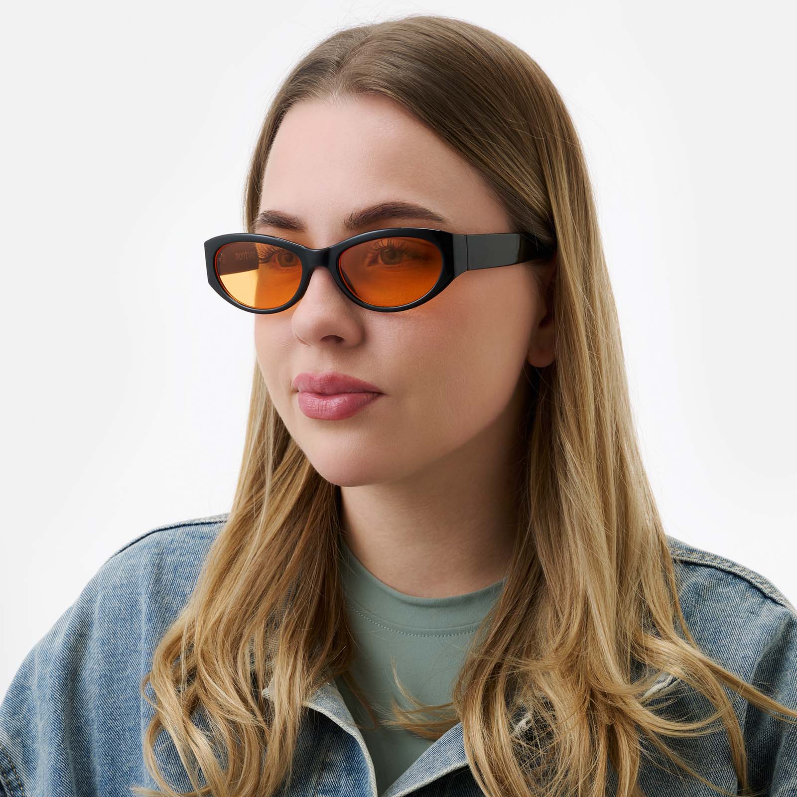 Solglasögon unisex Oval, gult glas