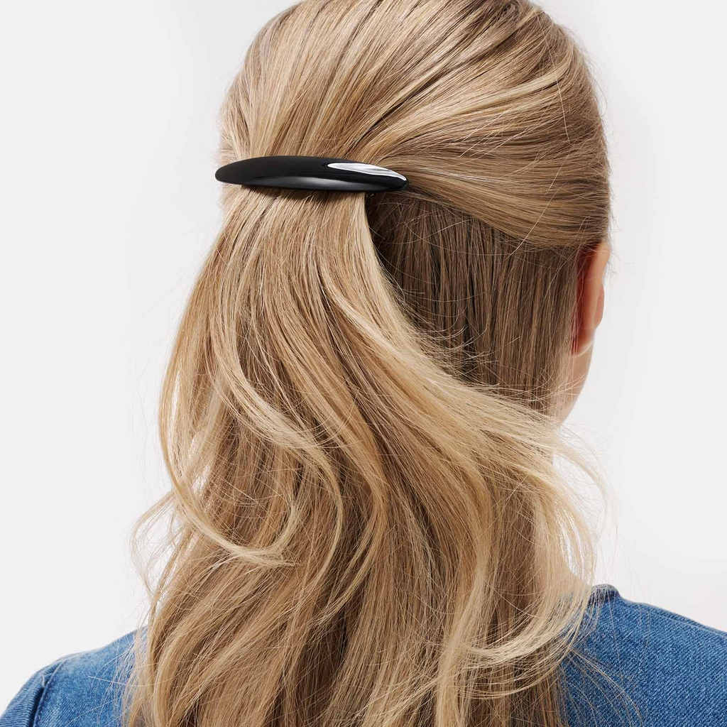 Svart hårklämma - barette, 8,5 cm