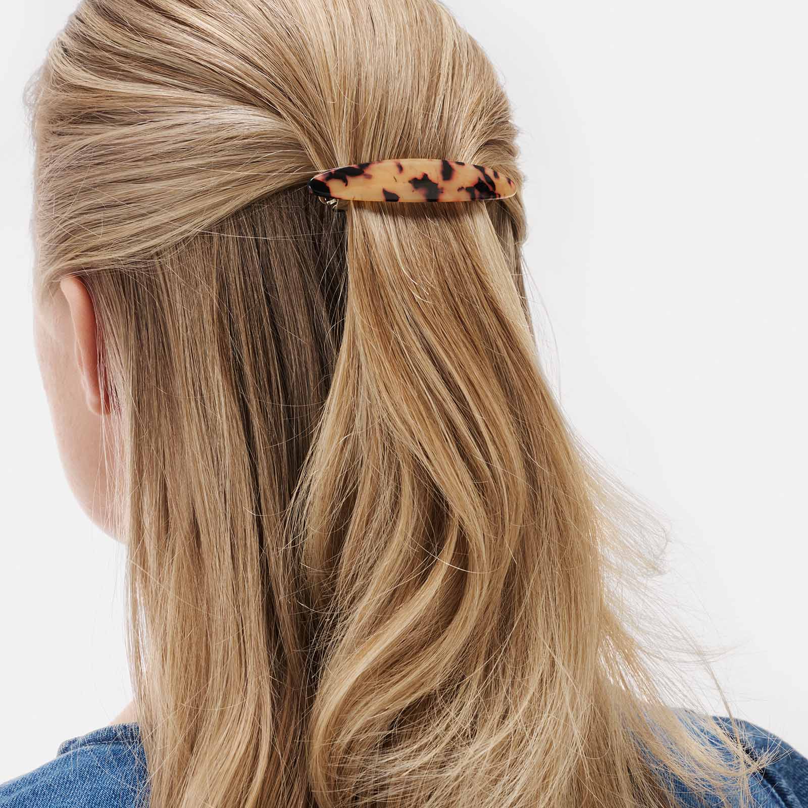 Brunt hårspänne - barette, 8,5 cm