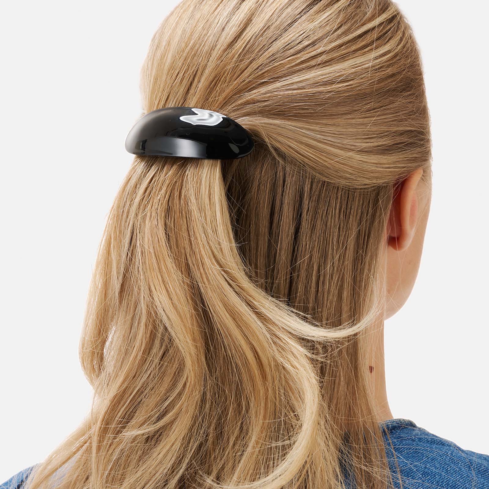 Svart hårspänne, barette - 8,5cm