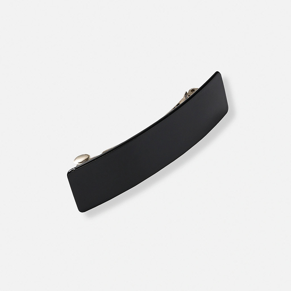 Svart rektangulärt hårspänne - barette 8 cm