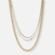 3-radigt guldfärgat halsband, olika kedjor - 33-55 cm
