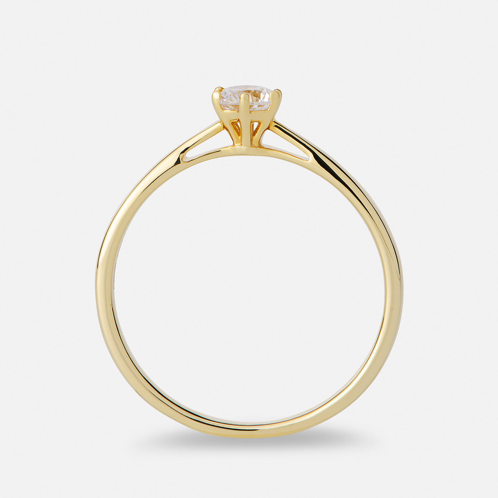 Solitärring 18k guld med 0,3 ct labbodlad diamant