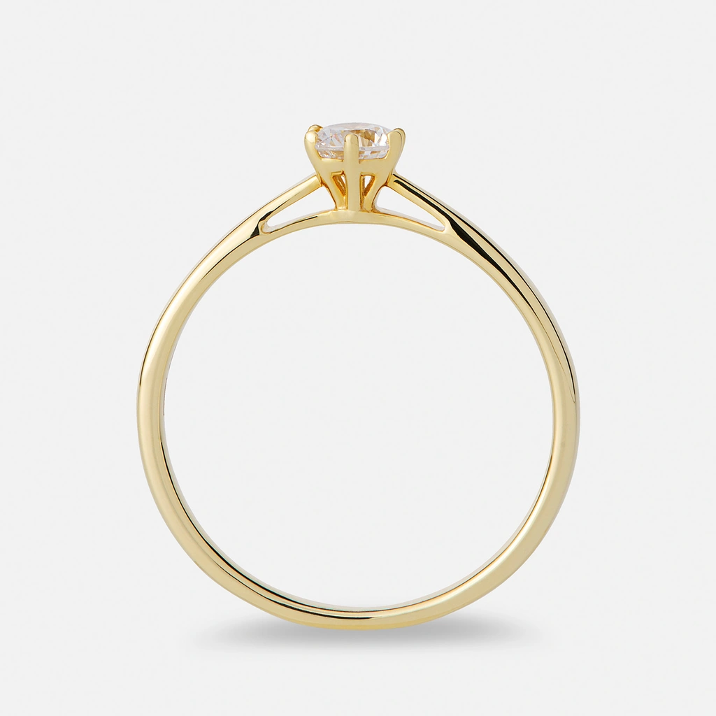 Solitärring 18k guld med 0,3 ct labbodlad diamant - 19