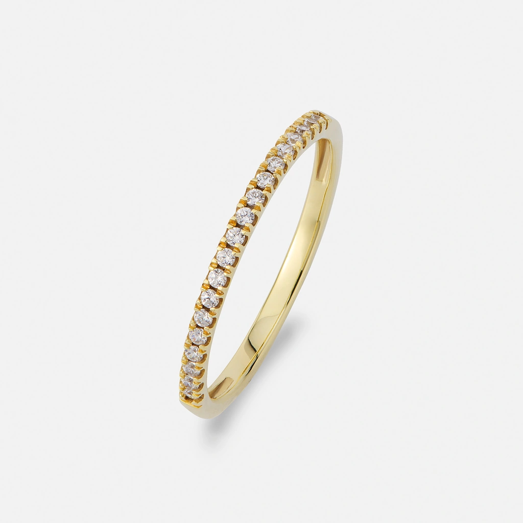 Alliansring 18k guld med 0,15 ct labbodlade diamanter - 18