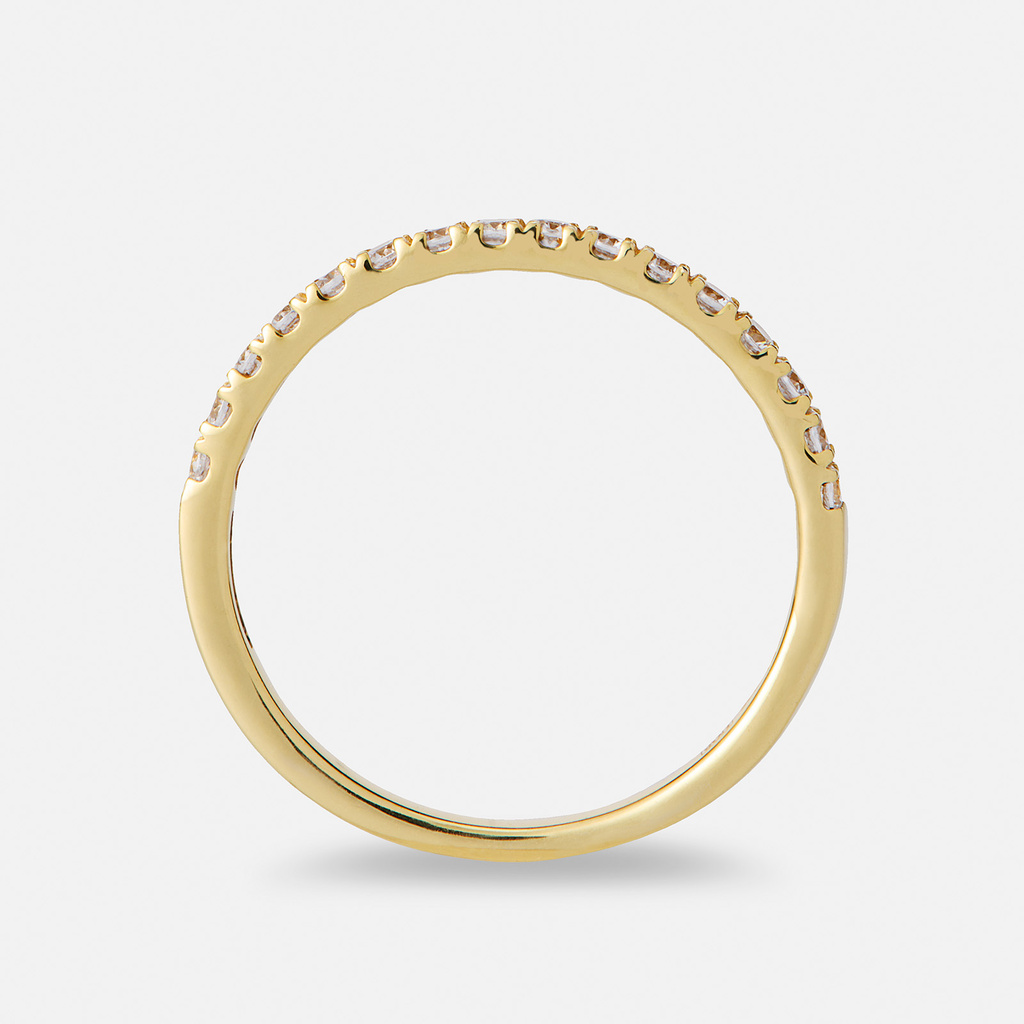 Alliansring 18k guld med 0,25 ct labbodlade diamanter - 18,5