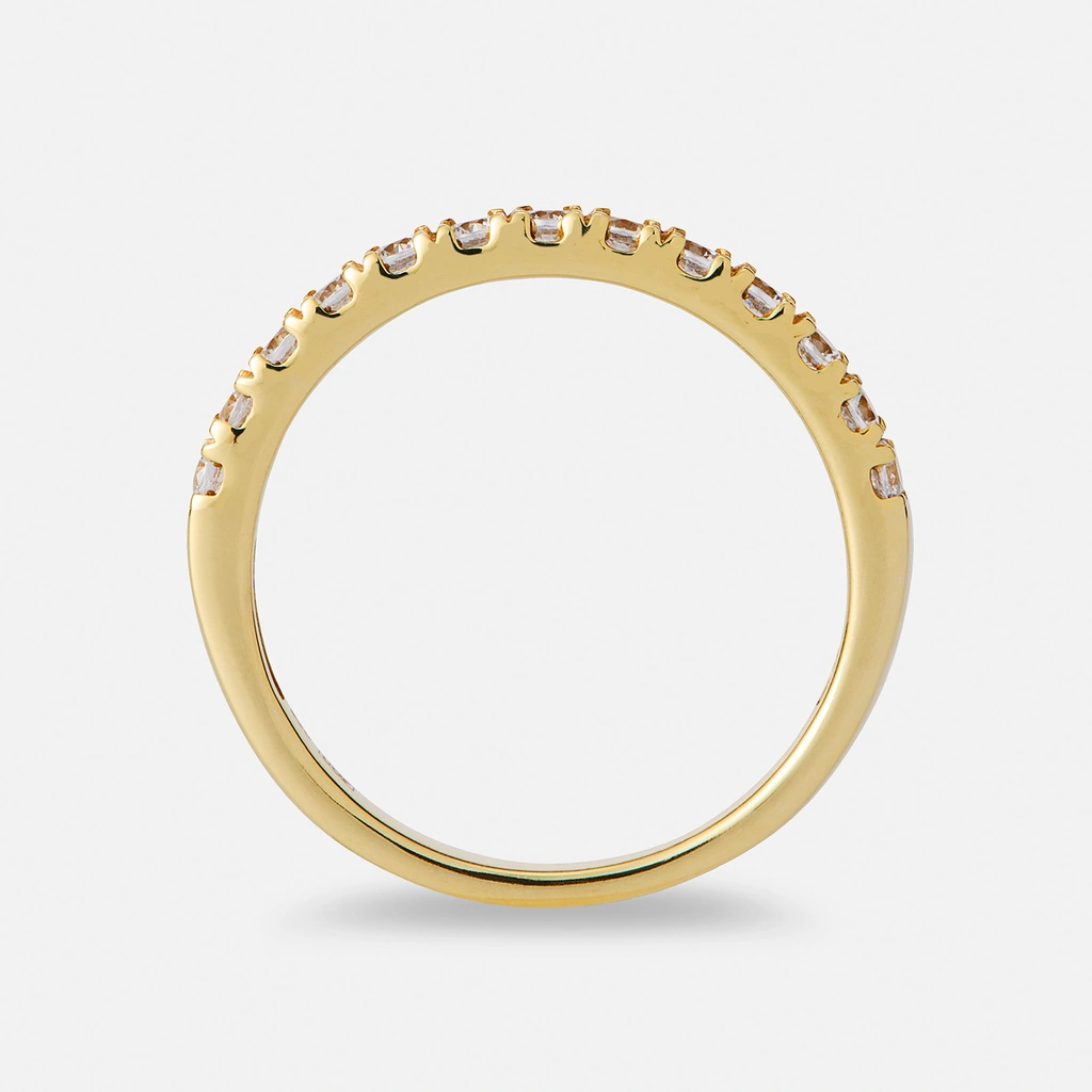 Alliansring 18k guld med 0,5 ct labbodlade diamanter - 15,5