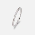 Alliansring 18k vitguld med 0,15 ct labbodlade diamanter - 18,5