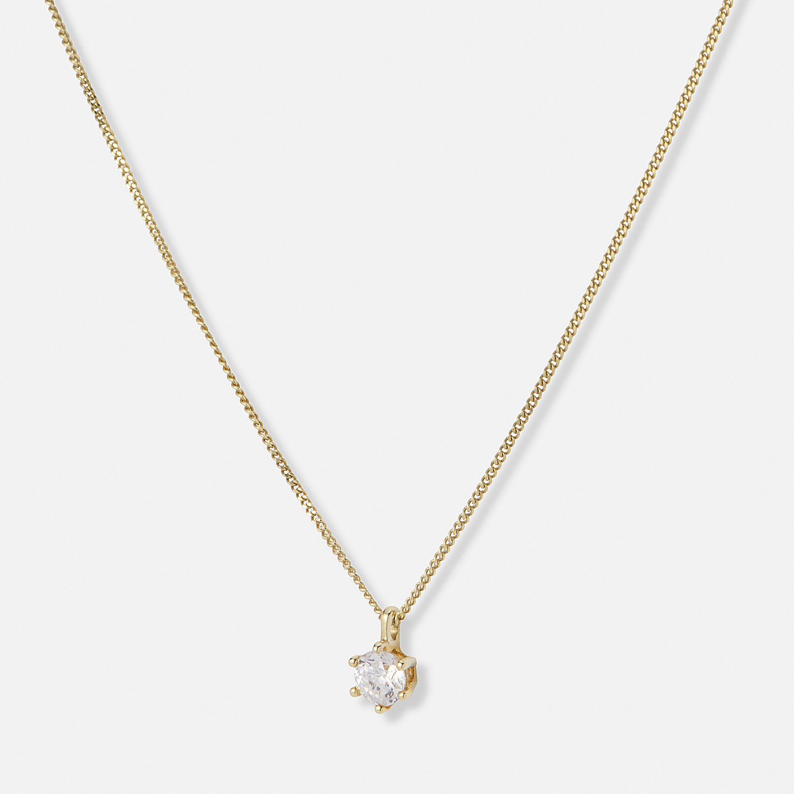 Halsband 18k guld med 0,3 ct labbodlad diamant - 42+3cm