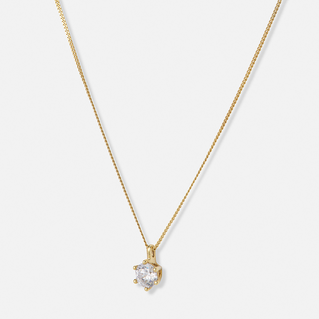 Halsband 18k guld med 0,5 ct labbodlad diamant - 42+3cm