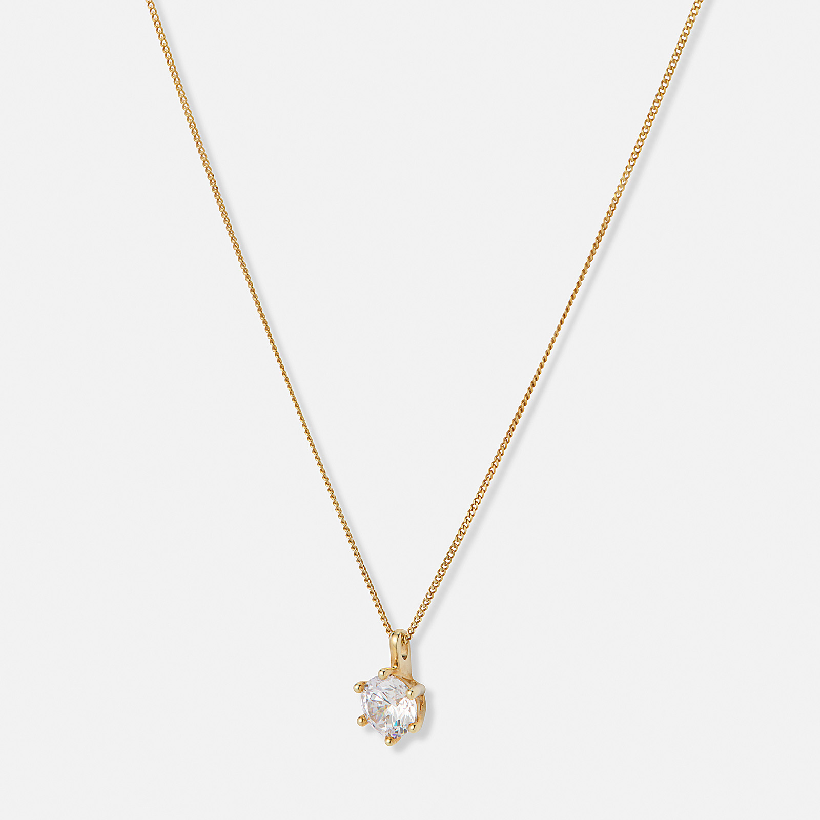 Halsband 18k guld med 1,0 ct labbodlad diamant - 42+3cm