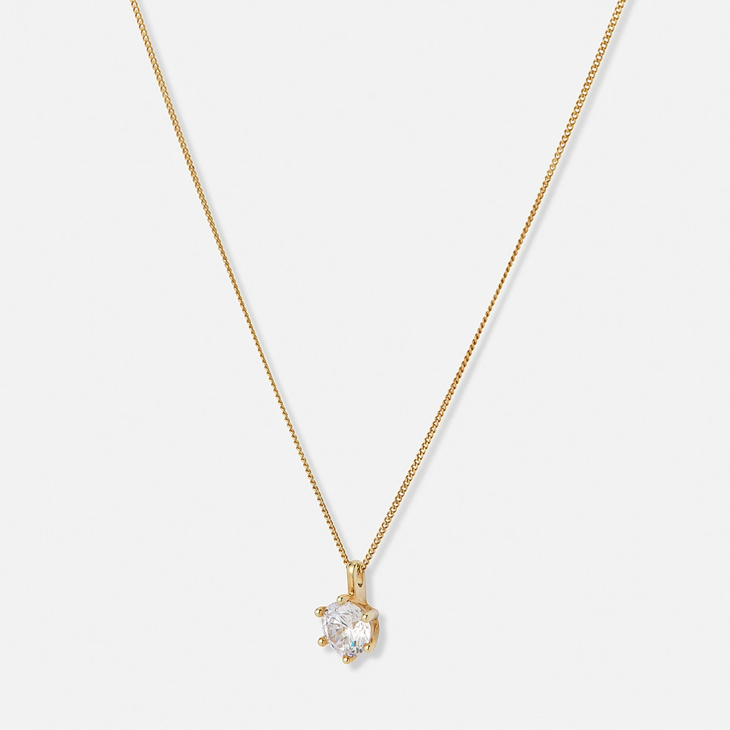 Halsband 18k guld med 1,0 ct labbodlad diamant - 42+3cm