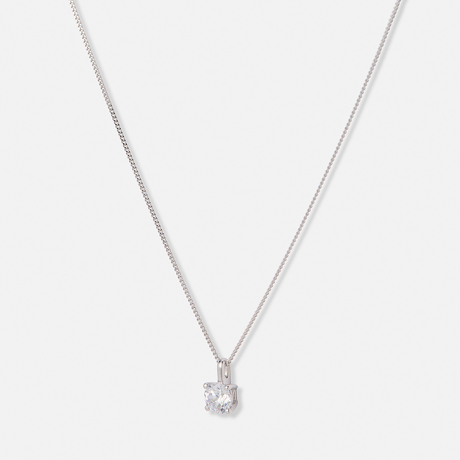 Halsband 18k vitguld med 0,5 ct labbodlad diamant - 42+3cm