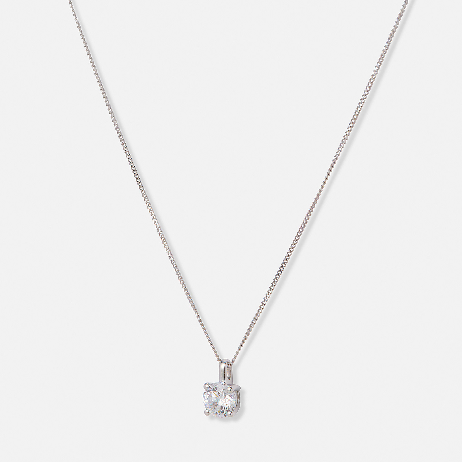 Halsband 18k vitguld med 0,7 ct labbodlad diamant - 42+3cm