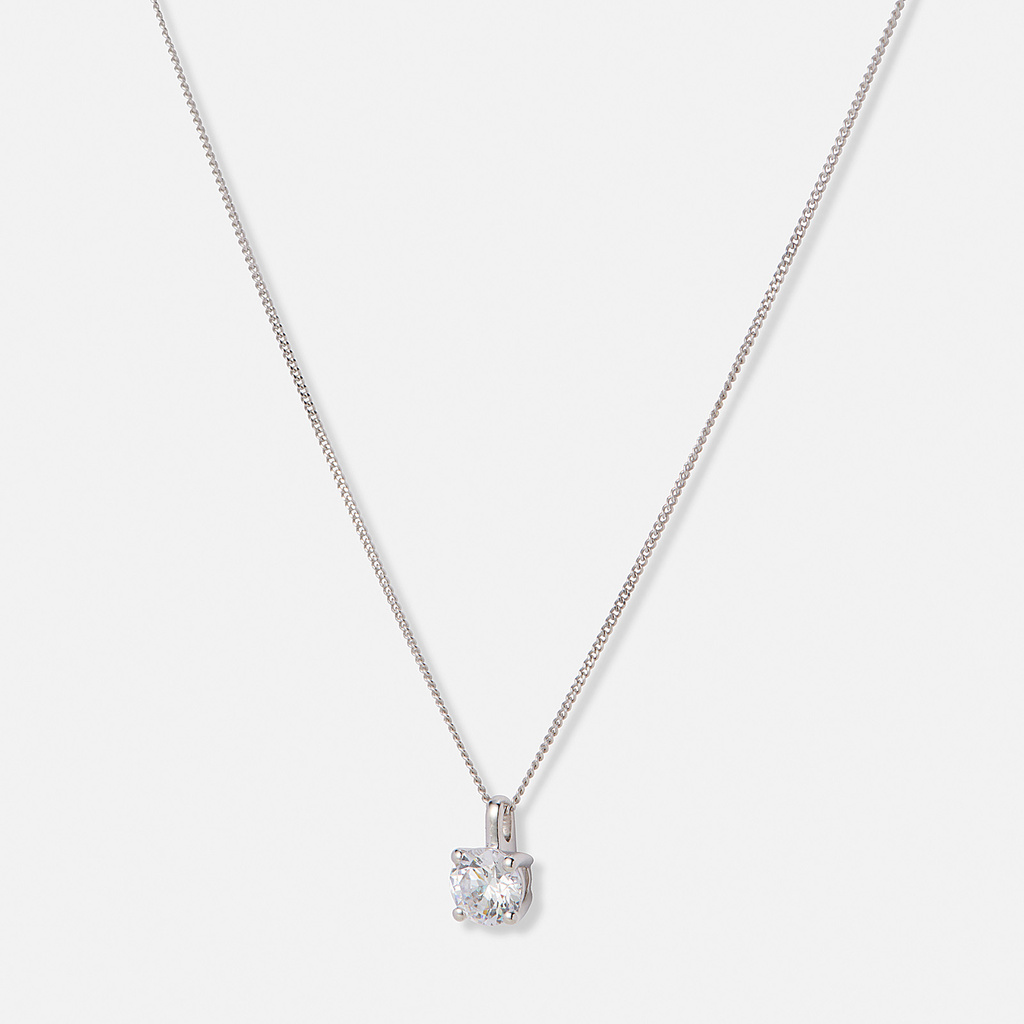 Halsband 18k vitguld med 0,7 ct labbodlad diamant - 42+3cm