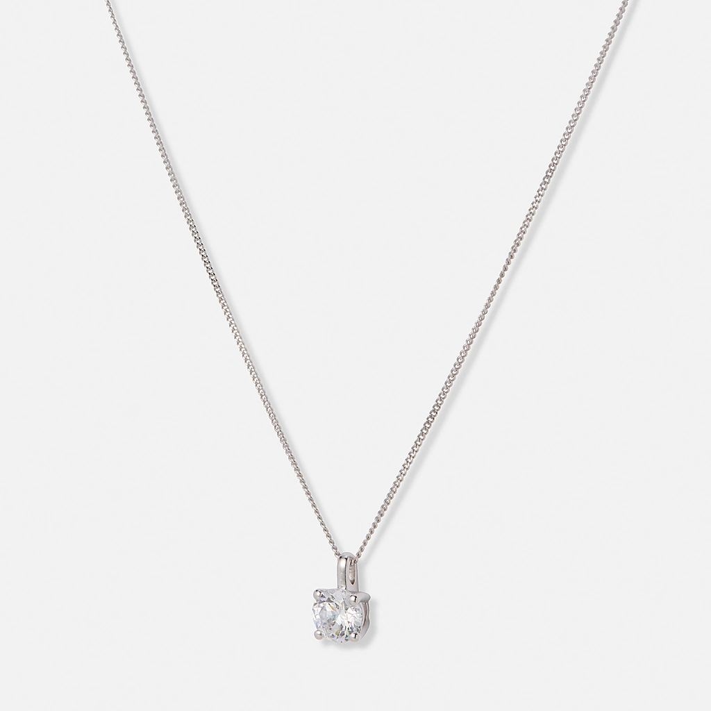 Halsband 18k vitguld med 0,7 ct labbodlad diamant - 42+3cm