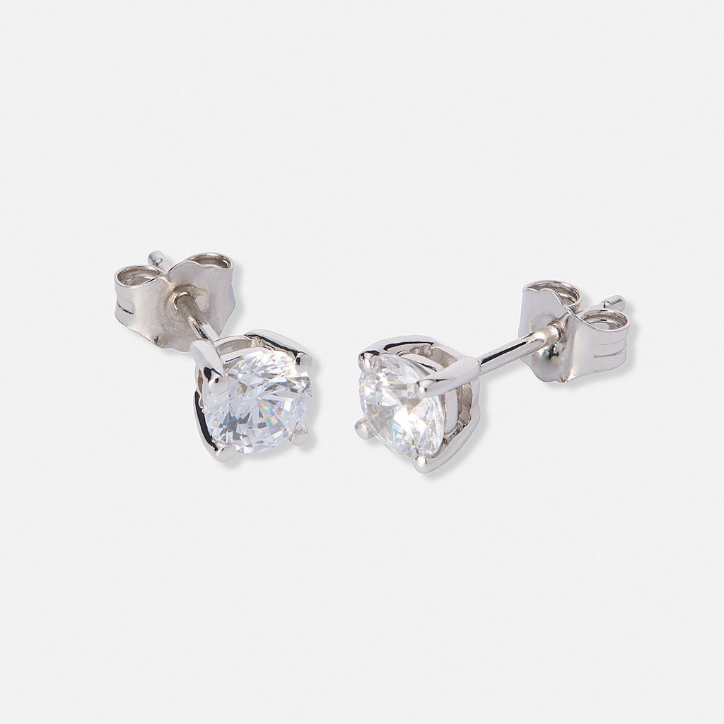 Örhängen studs 18k vitguld med 1,0 ct labbodlade diamanter