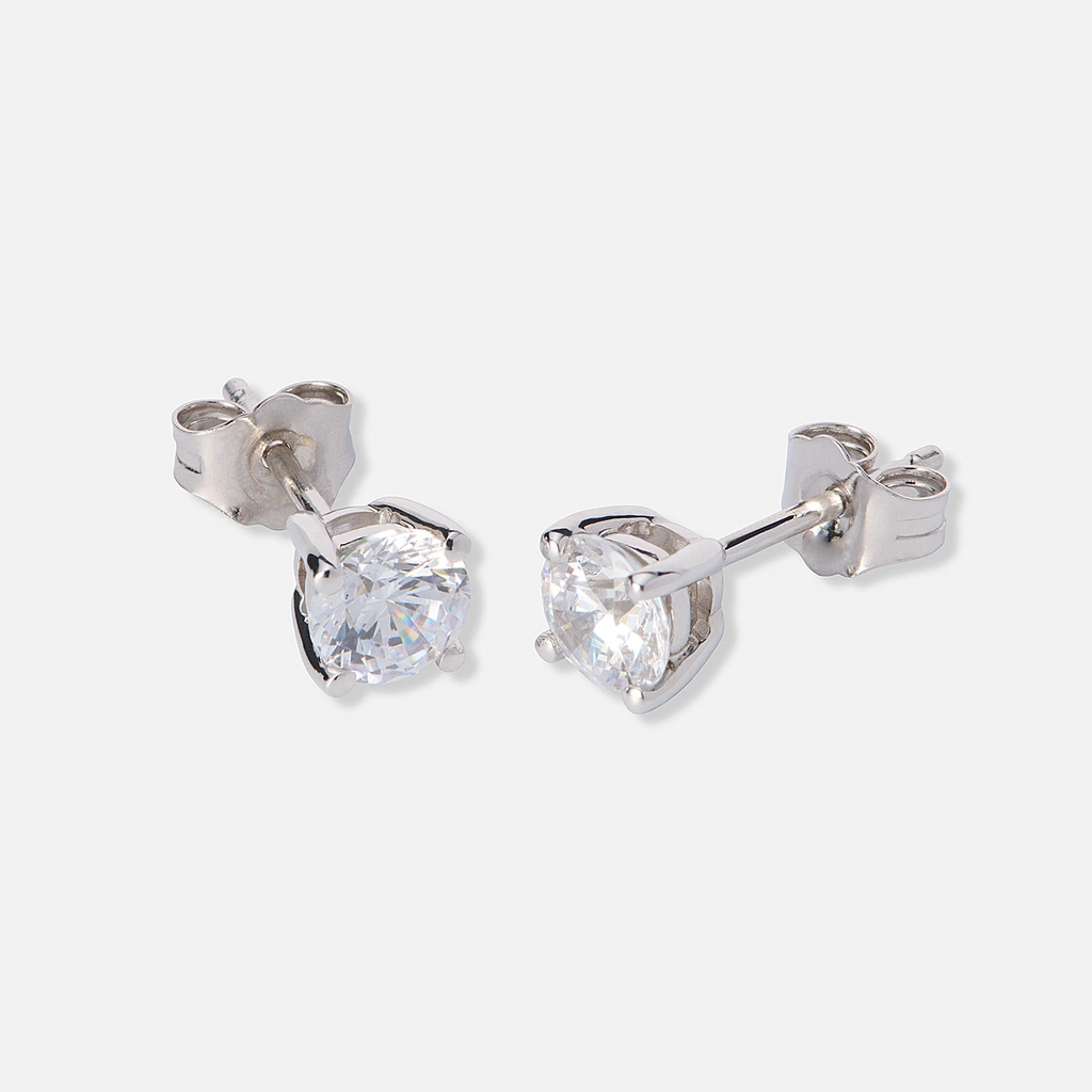 Örhängen studs 18k vitguld med 1,0 ct labbodlade diamanter