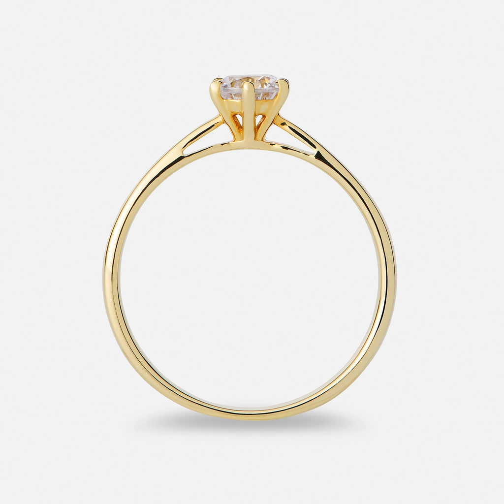Solitärring 18k guld med 0,5 ct labbodlad diamant - 15,5