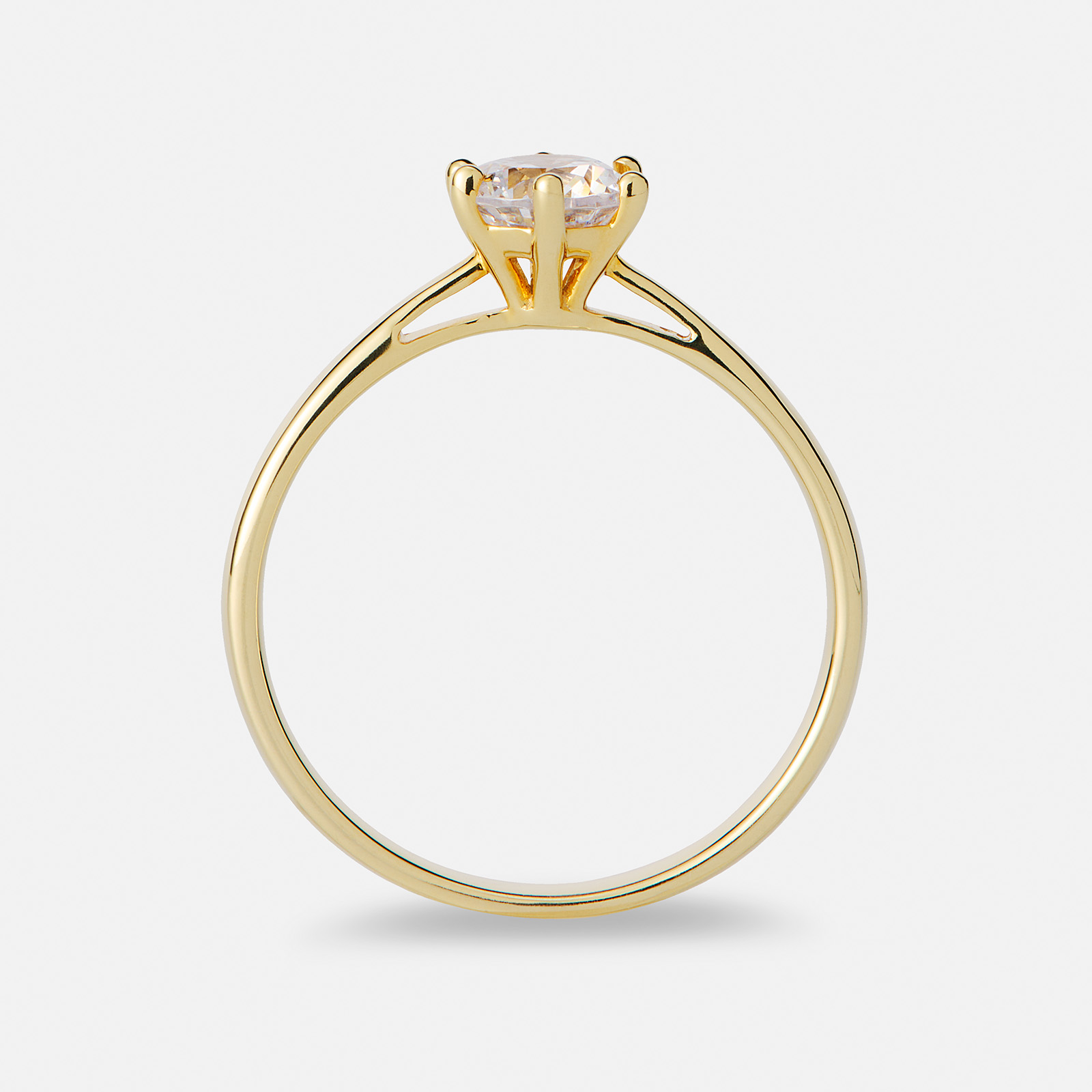 Solitärring 18k guld med 0,7 ct labbodlad diamant