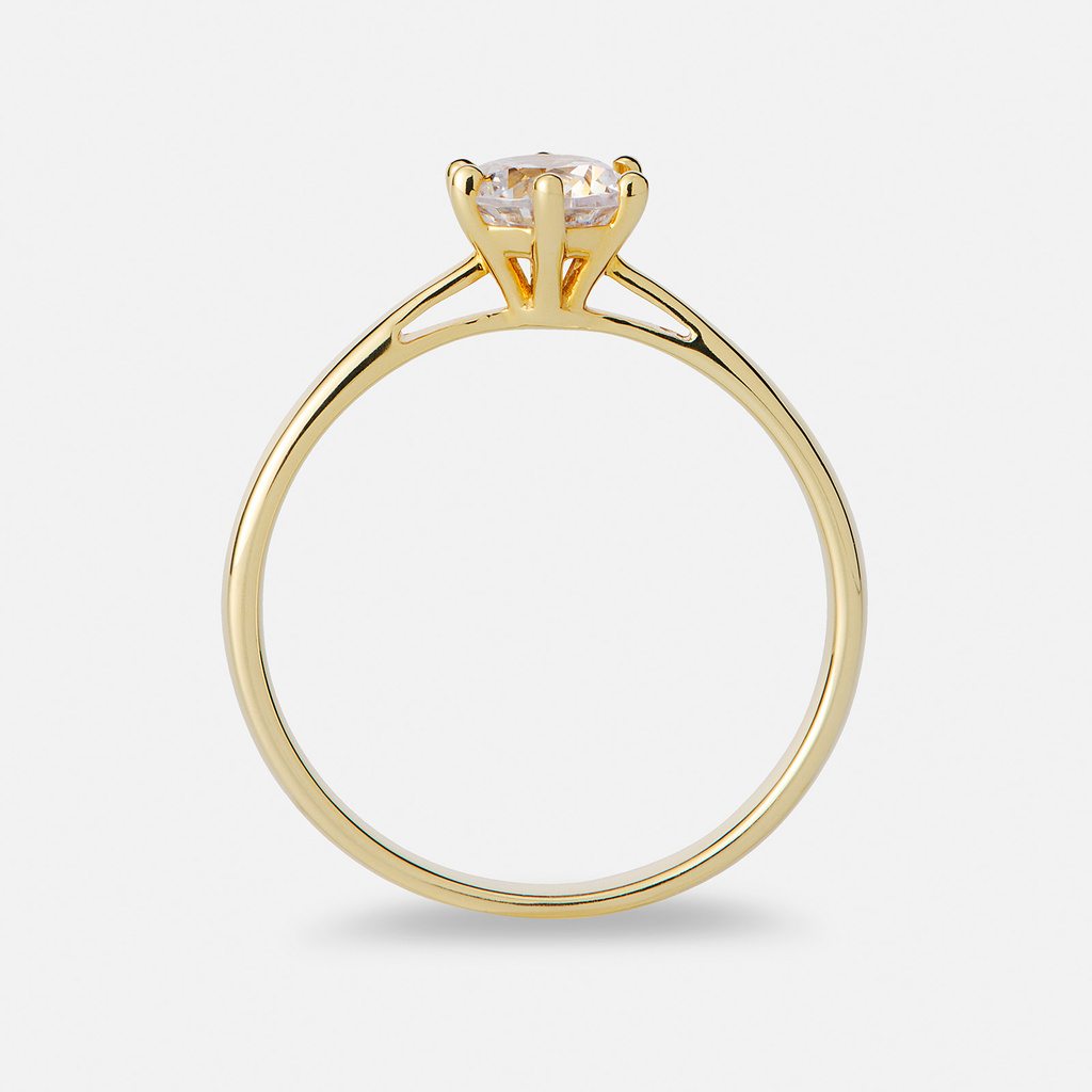 Solitärring 18k guld med 0,7 ct labbodlad diamant - 17