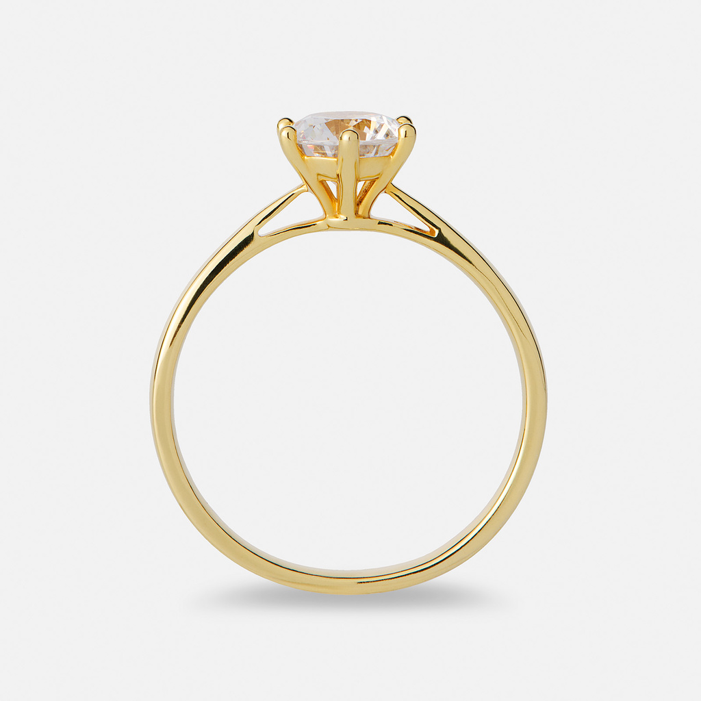 Solitärring 18k guld med 1,0 ct labbodlad diamant - 16