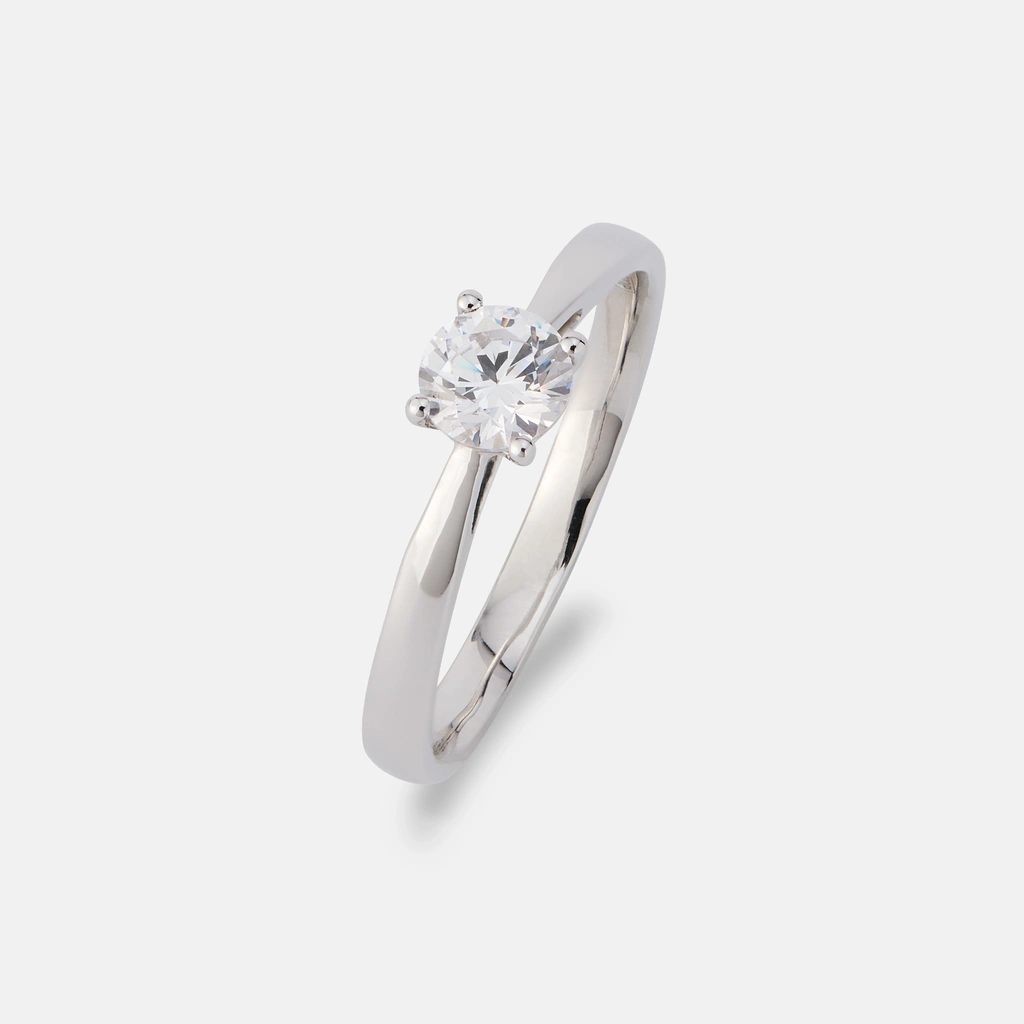 Solitärring 18k vitguld med 0,5 ct labbodlad diamant - 16,5