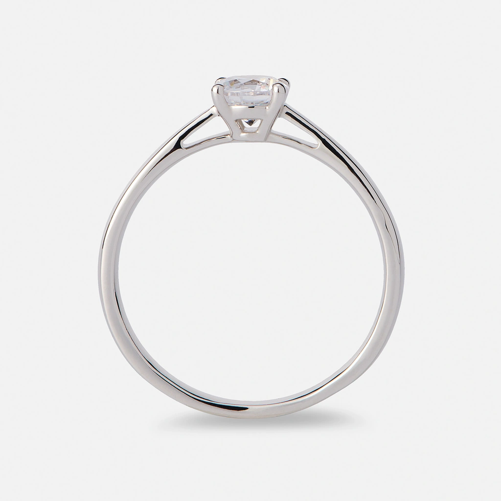 Solitärring 18k vitguld med 0,5 ct labbodlad diamant - 16,5