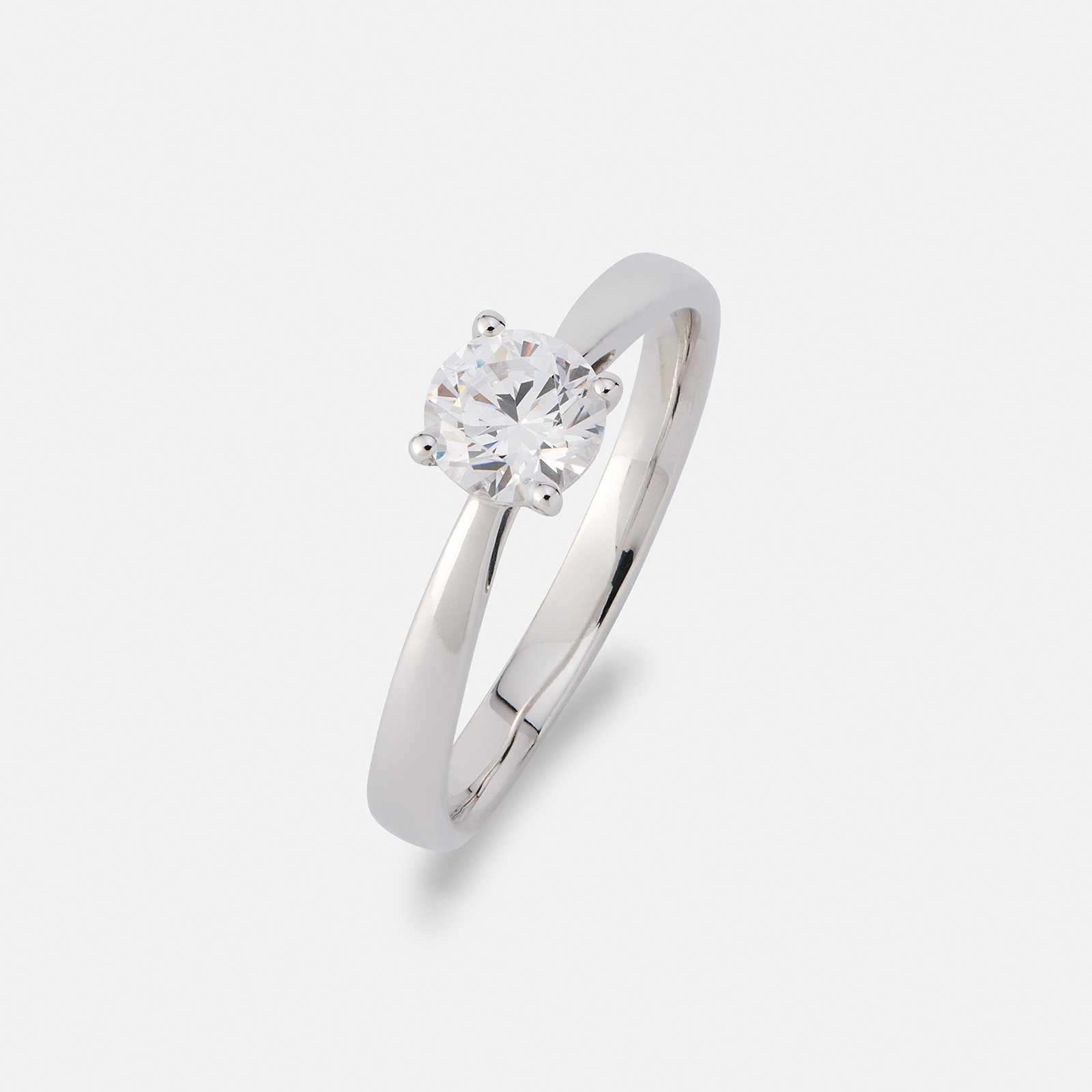 Solitärring 18k vitguld med 0,7 ct labbodlad diamant