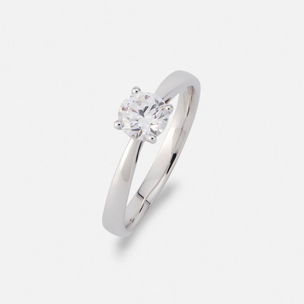 Solitärring 18k vitguld med 0,7 ct labbodlad diamant - 17
