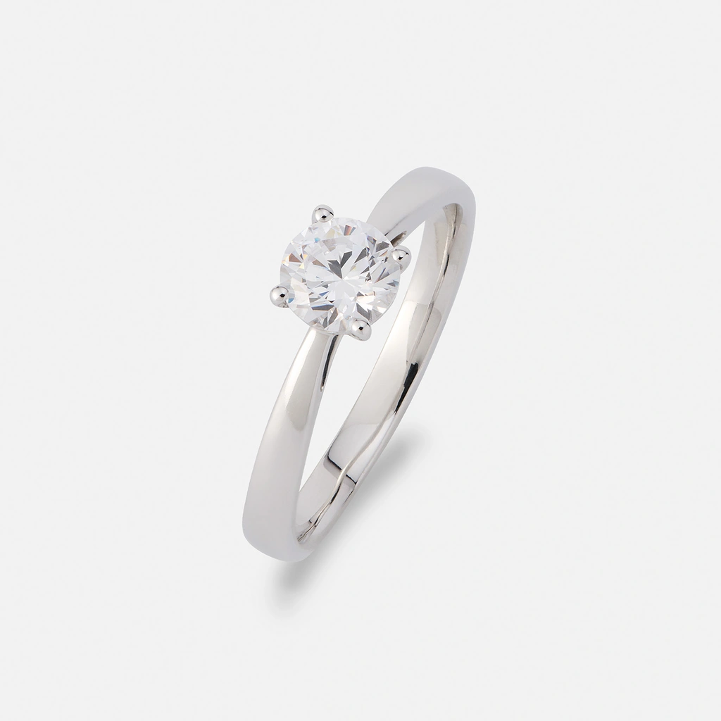 Solitärring 18k vitguld med 0,7 ct labbodlad diamant - 16