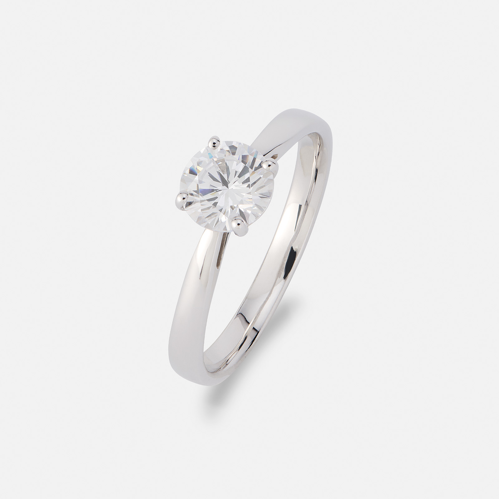 Solitärring 18k vitguld med 1,0 ct labbodlad diamant